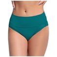 thumbnail image 1 of Women's Black High Waisted Bikini Bottoms - Retro Style, Basic Design, Full Coverage Swimsuit, Mid - Waist, Comfortable Material, S - XXL Sizes, 1 of 6