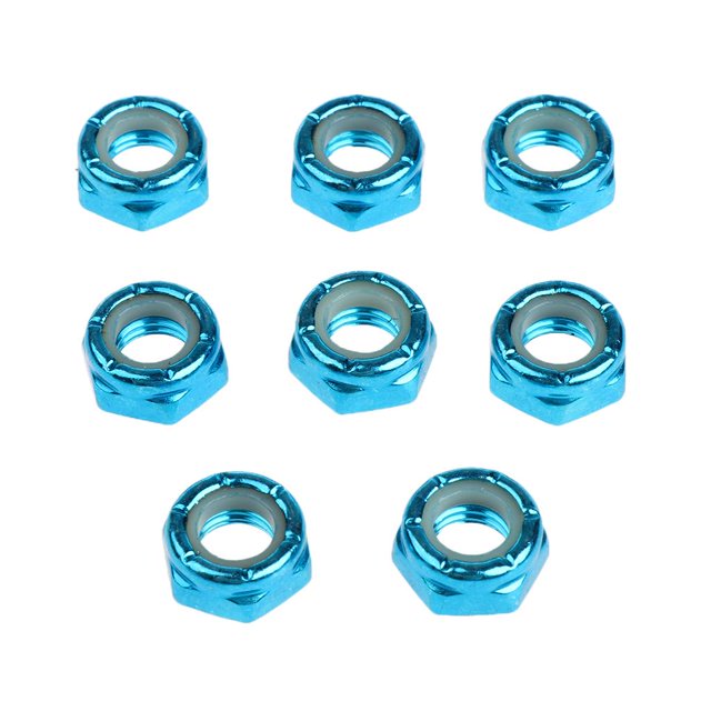 koolsoo 8pcs Remplacement Planche à Roulettes Essieu Écrous de Montage Vis Ensemble de Quincaillerie - Bleu