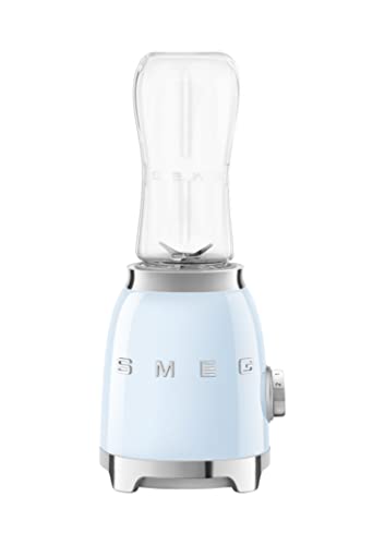 SMEG Retro Personal Blender with 2 Bottles PBF01PBUS, Pastel Blue, Medium