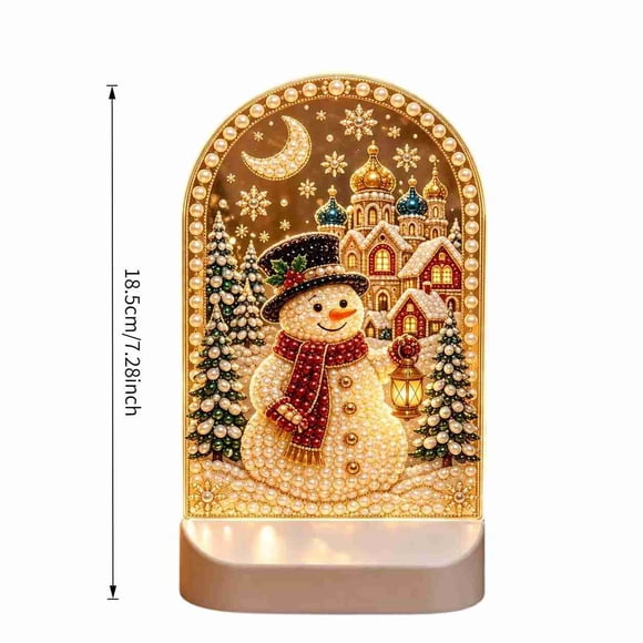 Fufafayo Kit de Veilleuse de Peinture, Lampe de Table Art Diamond Panneau Lumineux LED Forme Spéciale, Lampe Décorative de Table Double Face pour Chambre d'Enfant Salon Chambre
