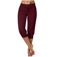 thumbnail image 2 of Liquidation d'Économies d'Été! RQYYD Pantalons Capri pour Femmes Été Décontractés Capris Raccourcis Pantalon de Yoga Jogger à Cordon avec Poches Bas Resserré Pantalons de Survêtement Liquidation, 2 of 6