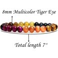 thumbnail image 2 of Bracelet Extensible en Perles Rondes de 8 mm en Oeil de Tigre Multicolore Naturel de Qualité AA 7 Pouces Unisexe, 2 of 5