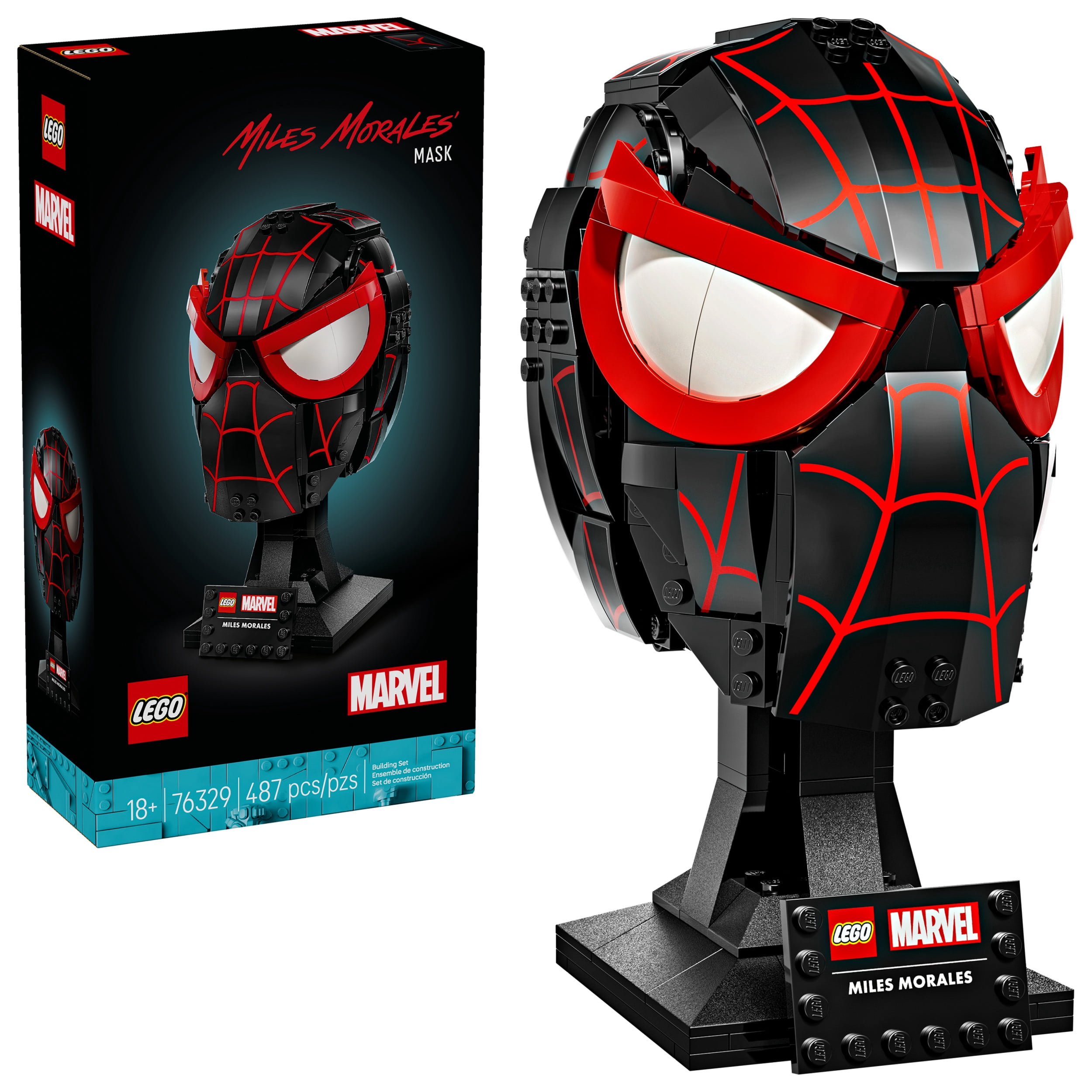 LEGO Marvel Miles Morales’ Mask Building Set - Spiderman Room Decor & Movie Collectible - Building Blocks for Adults, Ages 18+ - Gift Idea for Birthdays and Spider-Verse Comic Fans - 76329