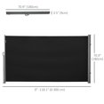 thumbnail image 3 of Outsunny 118" x 71" Retractable Side Awning Folding Privacy Screen Black, 3 of 10