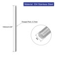 thumbnail image 2 of Unique Bargains Lot de 8 M4 x 100mm Pas 0.7mm Acier Inoxydable 304 Tige Entièrement Filetée, 2 of 6