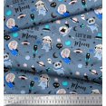 thumbnail image 2 of Soimoi Poly Georgette Fabric Planet,Rocket & Astronaut Animals Cartoon Decor Fabric Printed Yard 42 Inch Wide, 2 of 3