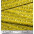 thumbnail image 3 of Soimoi Yellow Heavy Satin Fabric Notes Musical Instrument Printed Fabric 1 Yard 54 Inch Wide, 3 of 5