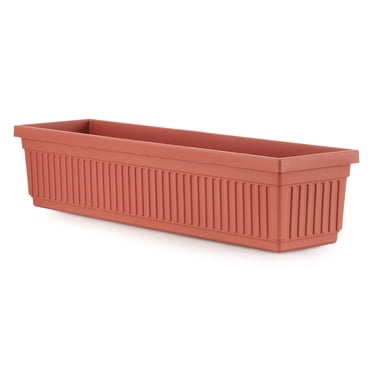HC Companies Boîte de Fenêtre pour Fleurs de Jardin Venetian en Plastique Cannelé de 30 Pouces, Argile