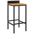 thumbnail image 2 of vidaXL 5 Piece Garden Bar Set Black Poly Rattan& Solid Wood Acacia, 2 of 4