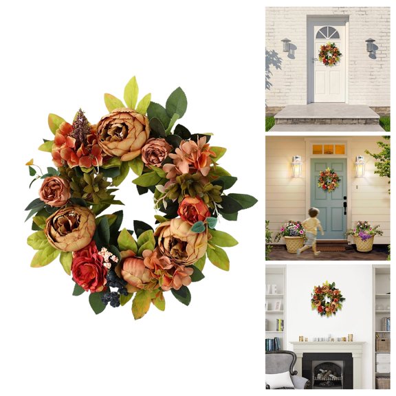 SHAGUOZHOU Arrangements Floraux de Noël Suspendus avec Fleurs Fleurs en Soie Extérieures Couronne de Pivoines de Printemps pour Mariage Hôtel Porte de Ferme Maison
