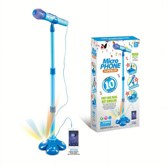 Karaoke Music Toy, Children's Music Microphone Toy, Vertical With Light And