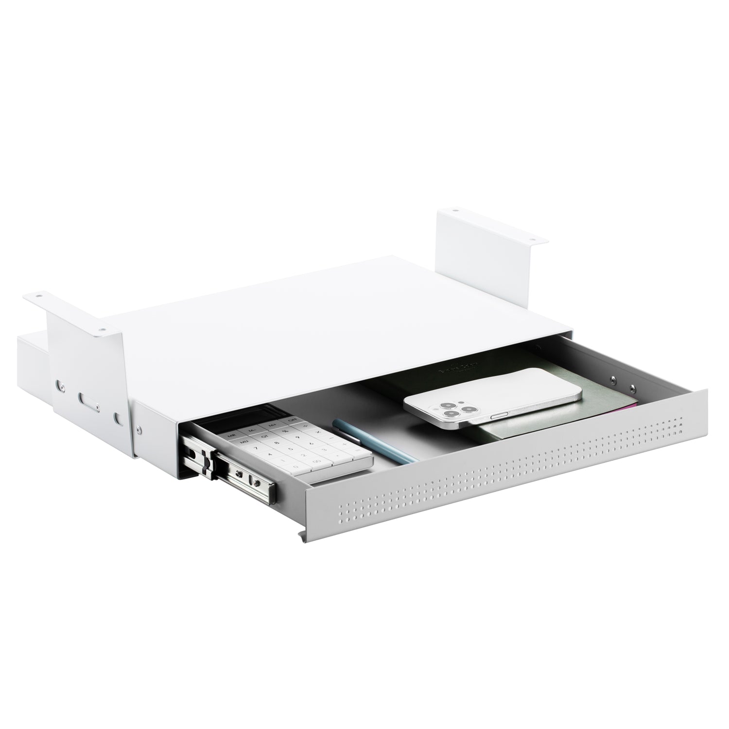 Desky Tiroir Ultra Mince sous le Bureau - Espace pour Livres / Blanc