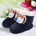 thumbnail image 5 of Ketyyh-chn99 Baby Girls Boys House Shoes Baby Slippers Baby Girls Boys Cotton Booties Winter Warm Fleece Slippers Toddler Non Slip Ankle Boots House Socks Shoes for 6-12 Months,Blue, 5 of 5