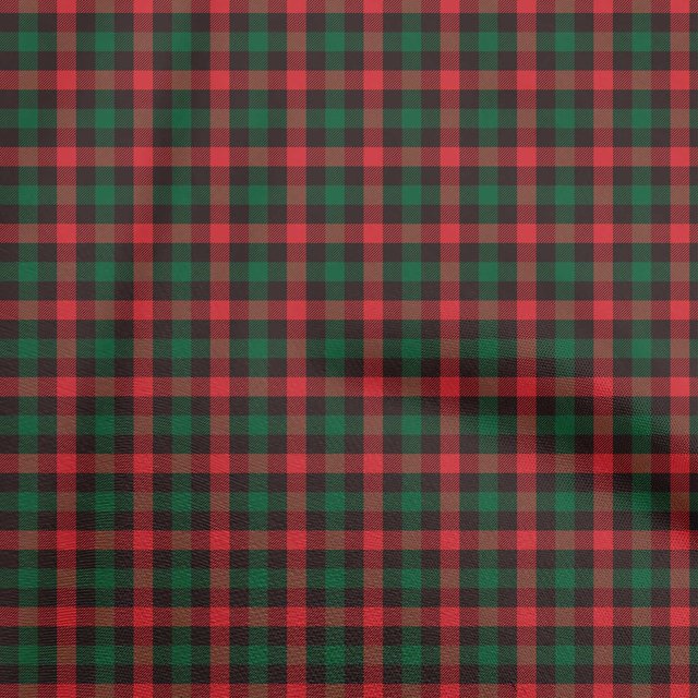 oneOone Georgette Viscose Red Fabric Check Sewing Material Print Fabric By The Yard 42 Inch Wide