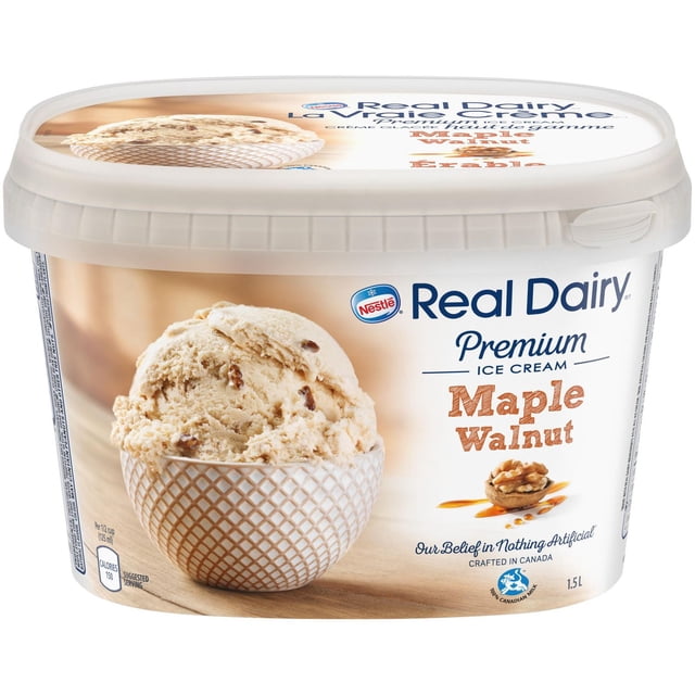 REAL DAIRY Crème Glacée Haut De Gamme Érable Et Noix 1,5 L