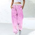 thumbnail image 1 of Pants for Women, Women Fashion Color Blocked Printed Drawstring Pants, 1 of 5
