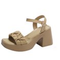 thumbnail image 4 of Prix Réduit! Aqestyerly Sandales Femmes Habillées, Sandales de Plage une Ligne Couleur Unie d'Été, 4 of 6