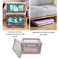 thumbnail image 2 of Collapsible Storage Bins with Double Side Doors, 35L Clear Plastic Folding Storage Boxes with Lid , Stackable Plastic Organization Cube Box with Wheels for Home Office Organization, 2 of 9