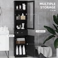 thumbnail image 4 of kleankin Slim Bathroom Storage Cabinet with Adjustable Shelves Drawer, 4 of 10
