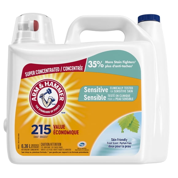 Arm & Hammer Sensitive Skin Fresh Scent Liquid Laundry Detergent, 215 Loads, 6.36 L