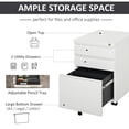 thumbnail image 4 of Vinsetto 3 Drawer Filing Cabinet Steel File Cabinet with Lock and Wheels, 4 of 10
