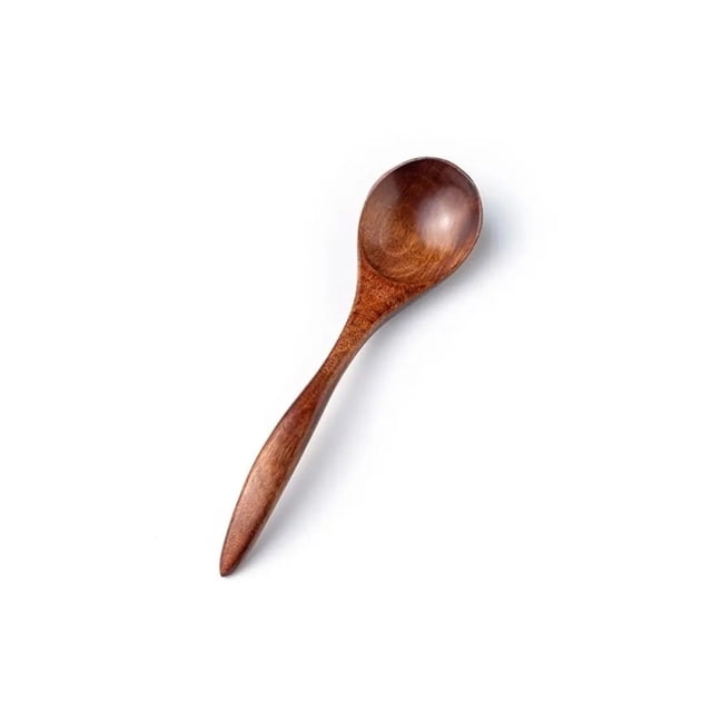 HLONK Non Scratch Natural Tea Coffee Kitchen Teaspoon For Soup Cooking Coffee Spoon Fork Stirring Spoon Wooden Spoon