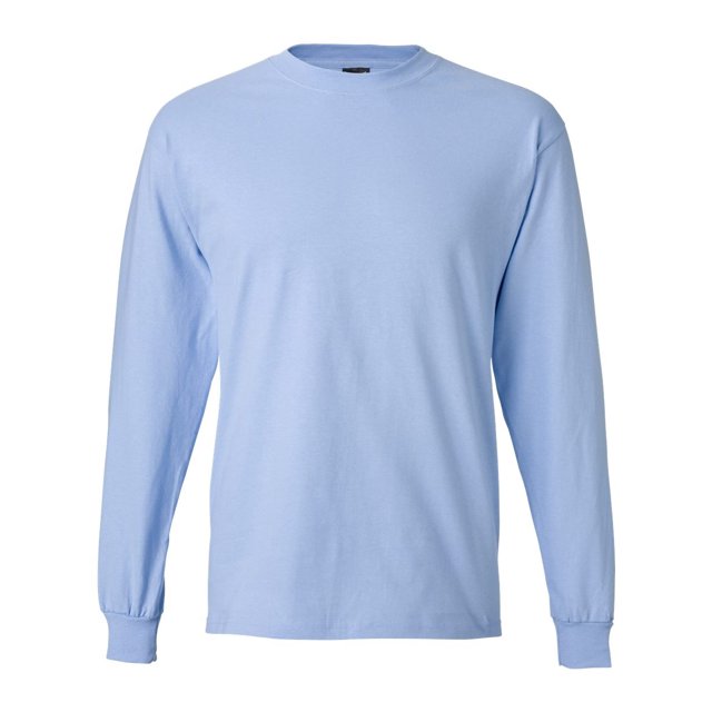Hanes T-Shirt à Manches Longues Col Rond pour Hommes, Bleu Clair, Petit