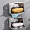 thumbnail image 1 of TIMIFIS Waterproof Soap Boxs Hanging Soap Box Wall-mounted Leaching Soap Box With Lid Waterproofing Soap Box Household Bathroom Organizer New Home Essentials, 1 of 6