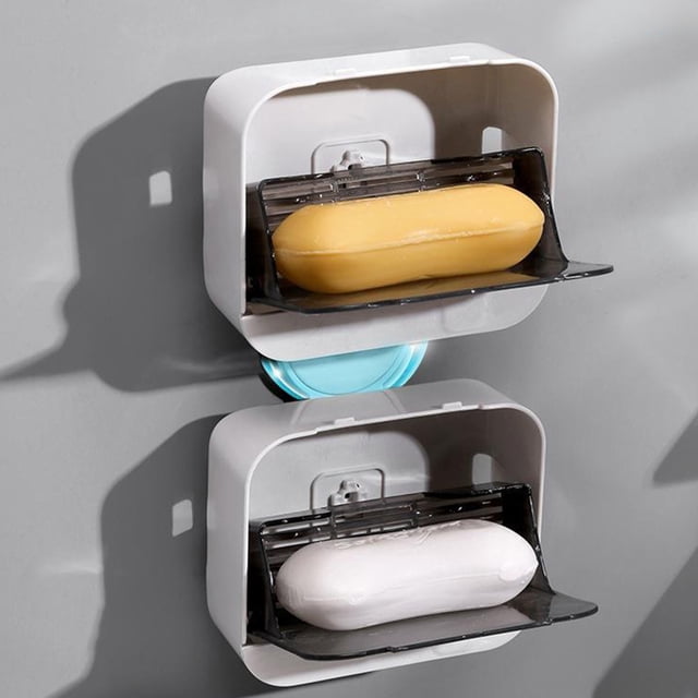 TIMIFIS Waterproof Soap Boxs Hanging Soap Box Wall-mounted Leaching Soap Box With Lid Waterproofing Soap Box Household Bathroom Organizer New Home Essentials
