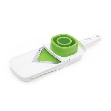 Starfrit Hand-Held V-Slicer, Adjustable Thickness, Non-Slip Base, Safe Self-Feeding Opening, With Safety Guard, Dishwasher Safe, Compact Kitchen Slicer For Fruits And Vegetables