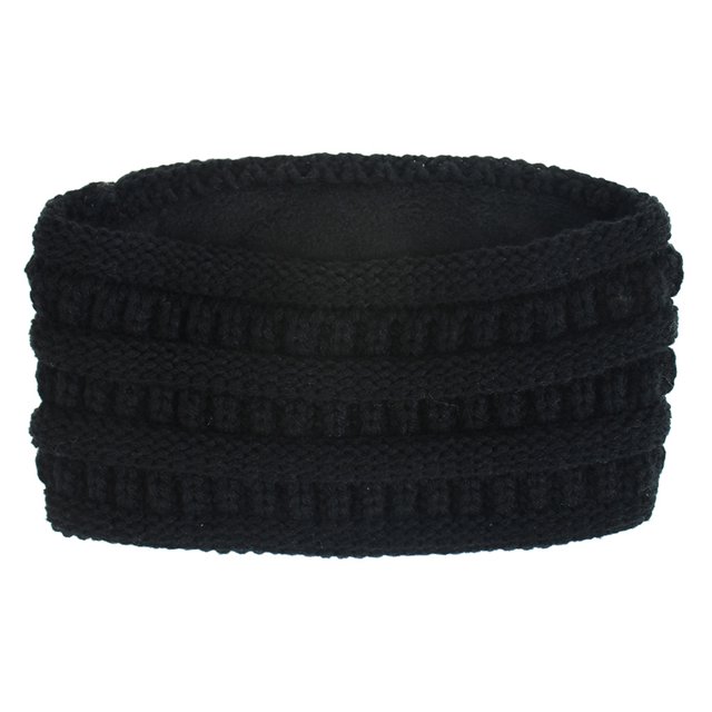 Maytalsory Multifunctional And Elegant Knitted Headbands For Women Stay Warm In Cold Weather Wide Application black 1Set