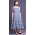 thumbnail image 3 of Bimba Bleu Lavande7 Chemises de Nuit en Coton à Imprimé Marguerites pour Femmes Robe Sans Manches Tenue de Nuit Robe Maxi XX-Grand, 3 of 6