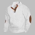 thumbnail image 2 of FAIWAD Mens Long Sleeve Pullover Tops Stand Collar Button Down Classic Color Block Plus Size Tops, 2 of 6