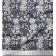thumbnail image 1 of Soimoi Crepe Silk Fabric Leaves & Floral Block Print Sewing Fabric Yard 42 Inch Wide, 1 of 3