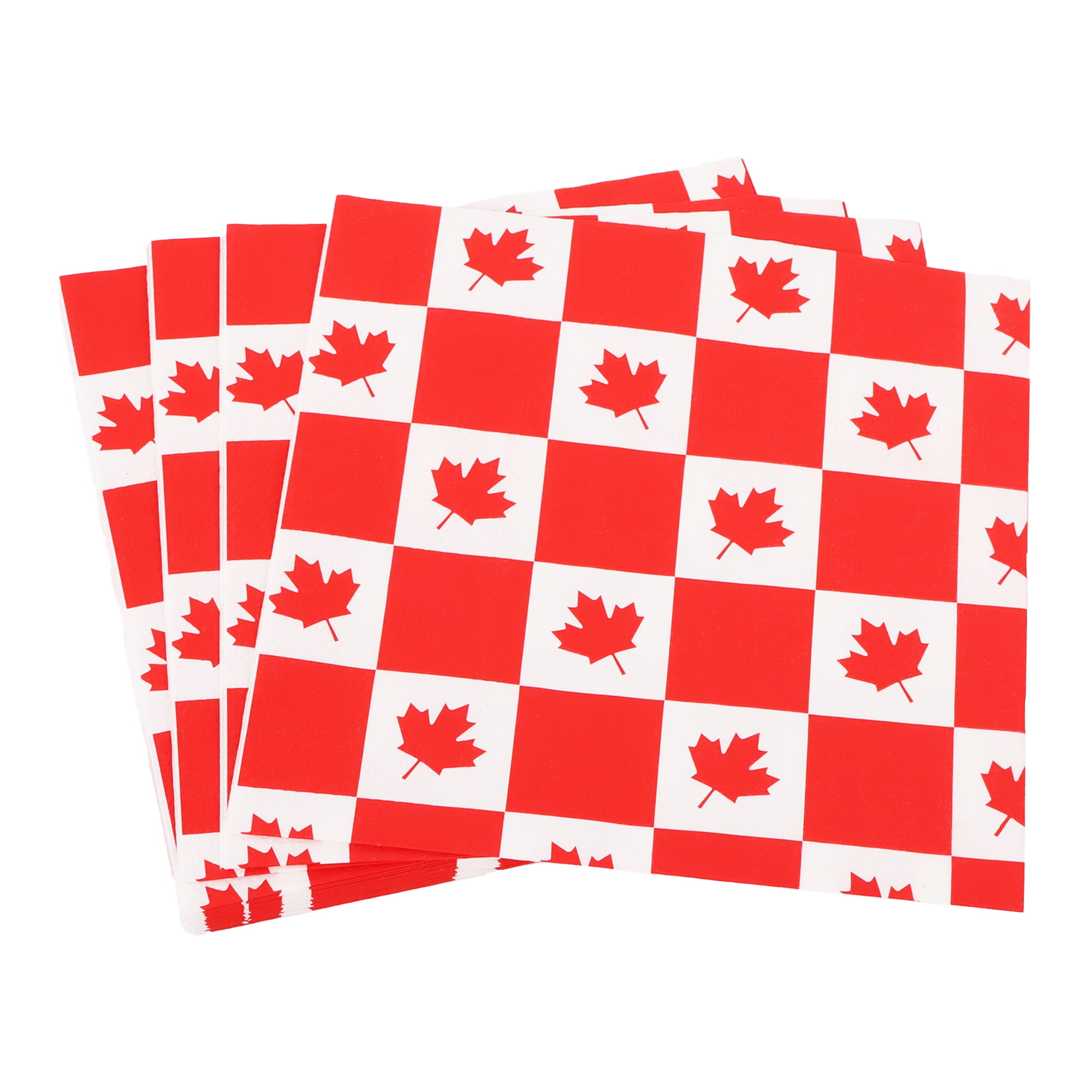 Way to Celebrate! Serviettes de table en papier feuilles d'érable rouge, 6,5 pouces, 18 ct