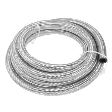 Unique Bargains AN12 3/4' 10ft Universal CPE Stainless Steel Braided Car Engine Oil Fuel Gas Line Hose
