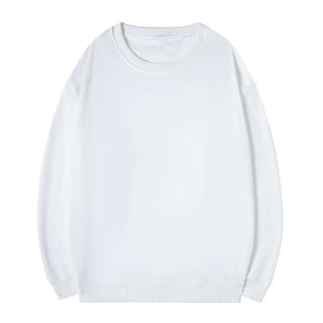 HAiming Chemises en Coton pour Hommes Décontractées à Manches Longues Col Ras du Cou Hauts Amples Mode Chandail de Base Surdimensionné