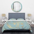 thumbnail image 1 of Designart « Golden Marble Design I » Ensemble de Housse de Couette Style Mi-Siècle, 1 of 4