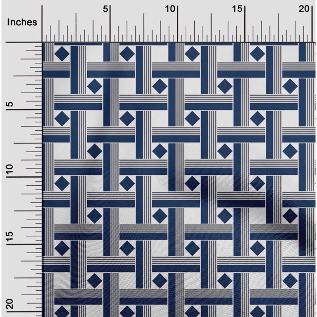 oneOone Silk Tabby Fabric Diamond & Basketweave Geometric Print Fabric By Yard 42 Inch Wide