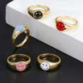 thumbnail image 4 of Gold Smiley Face Ring Signet, Vintage Golden Gifts Jewe, 4 of 5