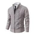 thumbnail image 3 of KIHOUT Winter Warm Coats Gentleman Long Sleeve Capless Solid Color Zipper Fashion Fallow Commuting Coat,Size L-3XL, 3 of 4