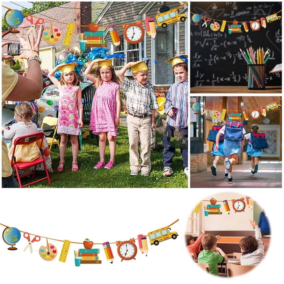 Back to School Banner Decorations 10 Feet, 10 FT, Khaki