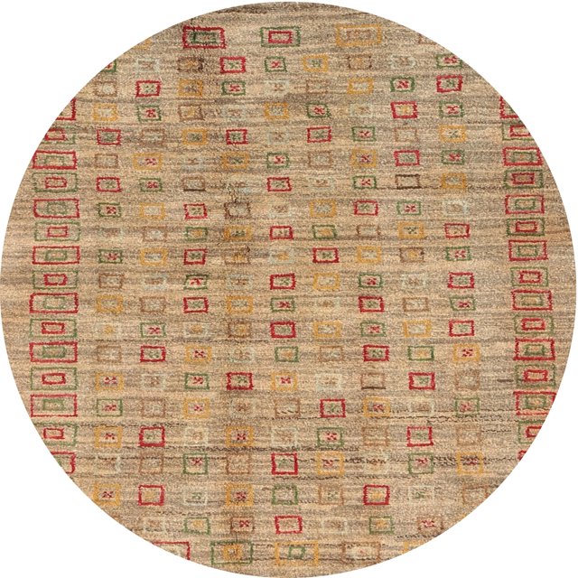 Ahgly Company Tapis d'Intérieur Lavables en Machine, Ronds, Contemporains, Brun Sable, 8' Ronds