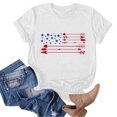 thumbnail image 3 of Hauts d'Été Grande Taille Hauts d'Été pour Femmes Imprimé de la Fête de l'Indépendance Vacances Manches Courtes Col Rond Décontracté Coupe Ample T-Shirts Graphiques Col en V T-Shirt Femme en Liquidation, 3 of 4