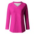 thumbnail image 4 of KIHOUT Spring Winter Womens Tops Fashion Casual Long Sleeve V-Neck Solid Color Ladies Tops Blouse, 4 of 4