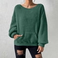 thumbnail image 2 of Yuyuzo Chandails en Molleton pour Femmes, Duveteux, Coupe Ample, Col Rond, Manches Longues, Chandail à Enfiler, Mode d'Automne, Hauts de Chandail avec Poches, 2 of 7