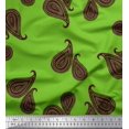 thumbnail image 1 of Soimoi Voile de Coton Vert Tissu Imprimé Cachemire Bordeaux 1 Yard 56 Pouces de Large, 1 of 3