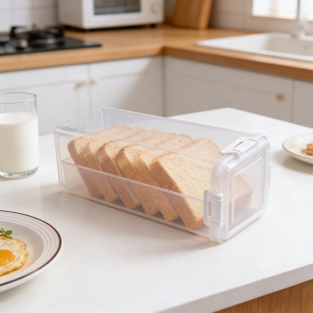 JZCHUNTOY Contenant de Rangement pour Pain, Boîte Hermétique pour Toast, Rangement Alimentaire Étanche Sans BPA, Boîte de Conservation Réutilisable pour Pain, Toast, Collations, Cuisine, Garde-Manger et Réfrigérateur