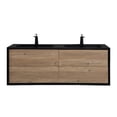 thumbnail image 2 of SERA Fleur Bathroom Vanity Black and Rough Oak, 2 of 7