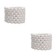 thumbnail image 4 of Thinsony Femmes Chic Perle Strass Stretch Bracelet Mariage Bal pour Mariée Blanc 7 Rangée 2Set, 4 of 6